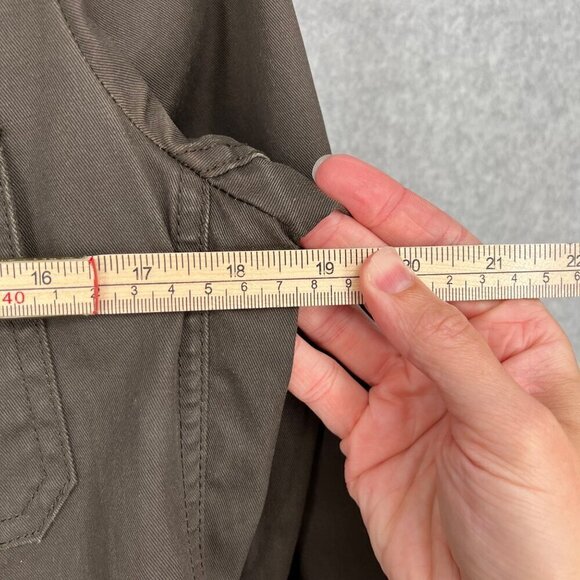 J Crew Womens Relaxed Boyfriend Field Jacket Size XS Olive Green Brown Waxed - Picture 11 of 12